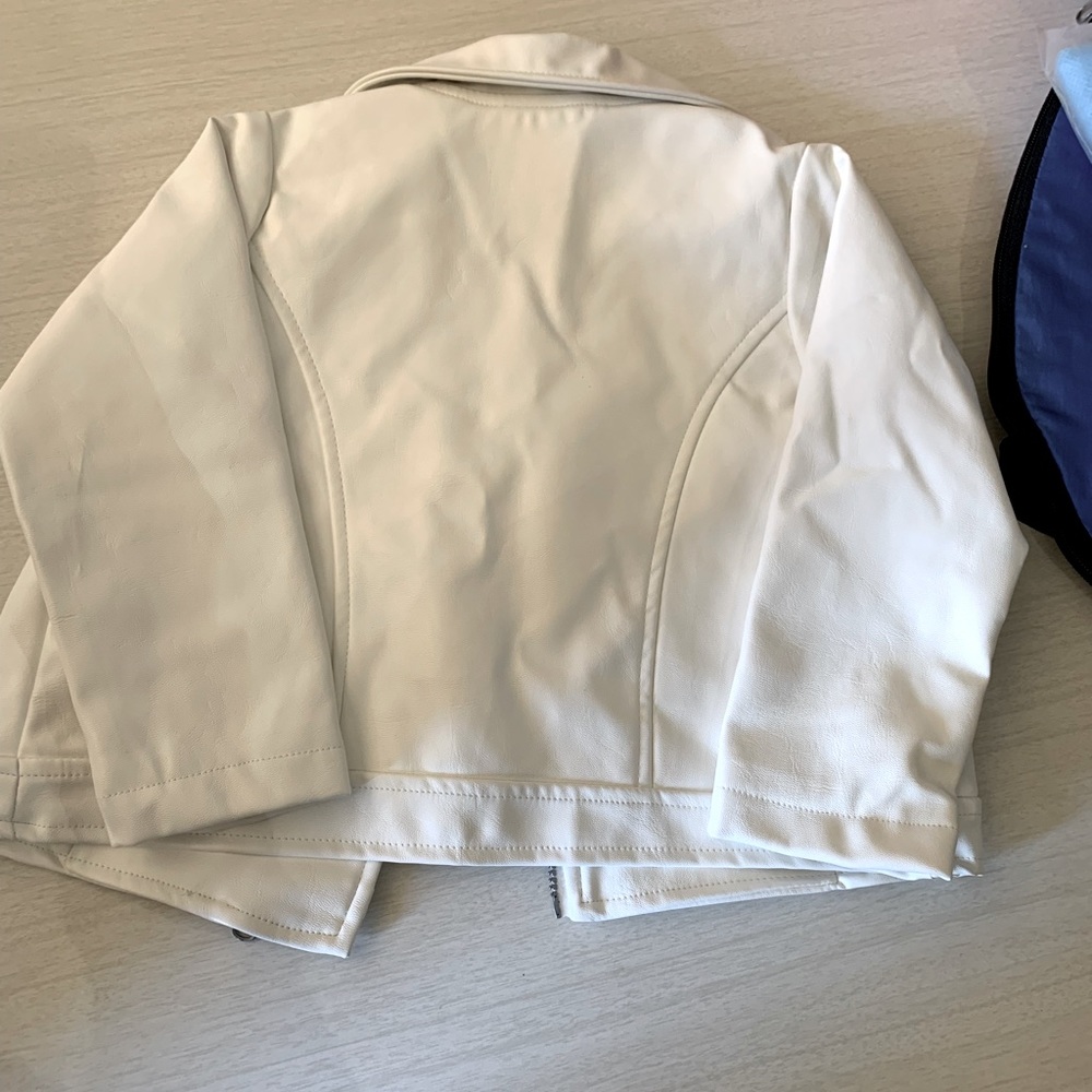 White leather toddler coat!